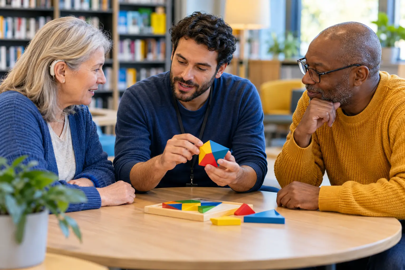 Scène illustrative d'un atelier d'apprentissage communautaire accessible